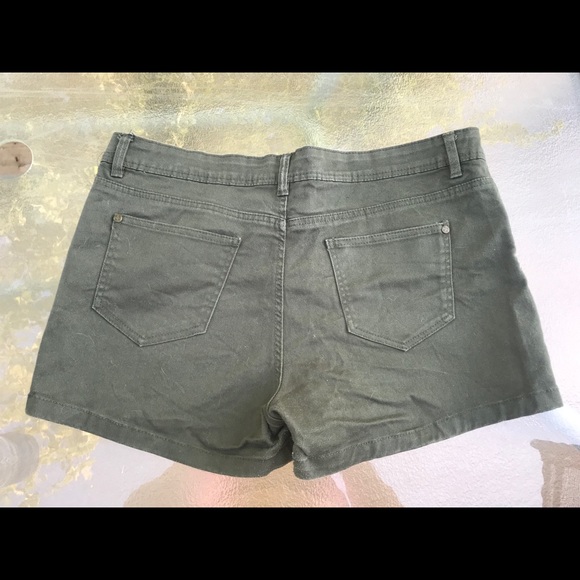 Olive Green Jean Shorts - Picture 4 of 4